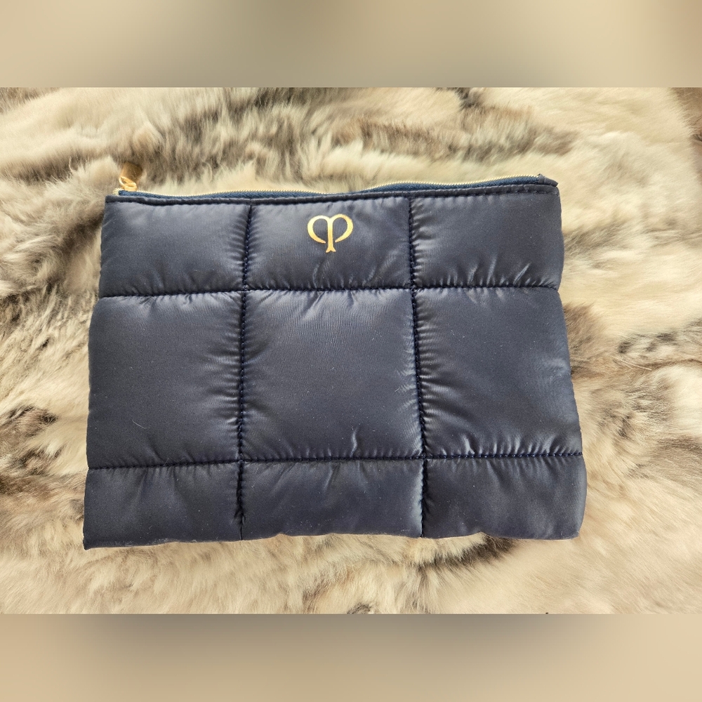 Cle De Peau Beaute Navy Quilted Cosmetics Bag